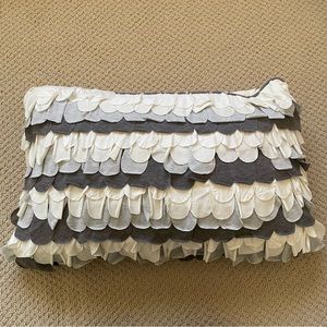 Anthropologie Pillow Grey and White Scalloped with Insert